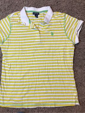 US Polo Assn yellow and green collared short sleeve women’s size XL SL 51